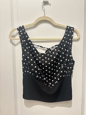 NWOT Black & White Polka Dot Sleeveless Camisole